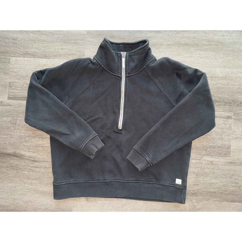 Vuori Women's Quarter Zip Pullover Black Sweatshirt, Medium
